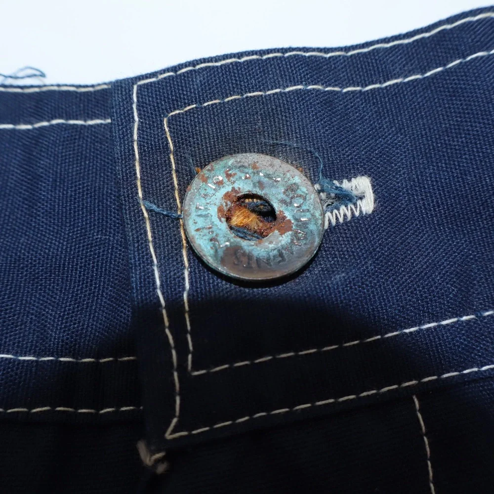 Vintage Catalina Men Navy Blue Board‎ Shorts White Contrast Stitch Size 34 USA